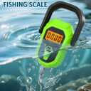Fish Scale with Lip Gripper, Waterproof Digital Fish Scale, 110lb/50kg Hanging Fish Weight Scale, Portable Luggage Scale, Green