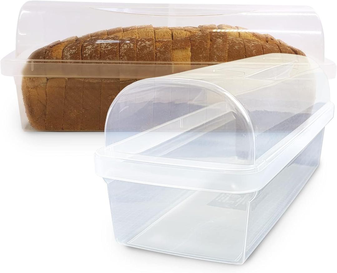 Kitchen Discovery Plastic Bread Box Container Preserve Bread Up To 5 Days and Keep Flavor and Freshness - Bread Box Plastic Storage