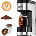 CHULUX SoloBrew Single Serve Coffee Maker, for K Cup and Ground, 3 Brew Sizes with Strong Button & Over Ice Feature, 14oz Removable Reservoir, for Home, Travel, RV, Office and Dorm
