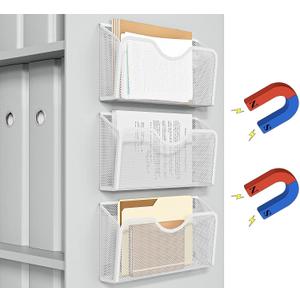 JANE EYRE Magnetic File Holder - 3PCS Paper File Mail Organizer No Drilling Magazine Paper Document Organizer for Cabinets Office Whiteboard