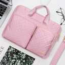 Lacdo 360 Protective Laptop Shoulder Bag, 14 inch Computer Bag for 14 inch New MacBook Pro M5/M4/M3/M2/M1 Chips Pro Max A3434 A3112 A3401 A3185 A2918 A2992 2025-2021 Messenger Bag, Sakura Pink