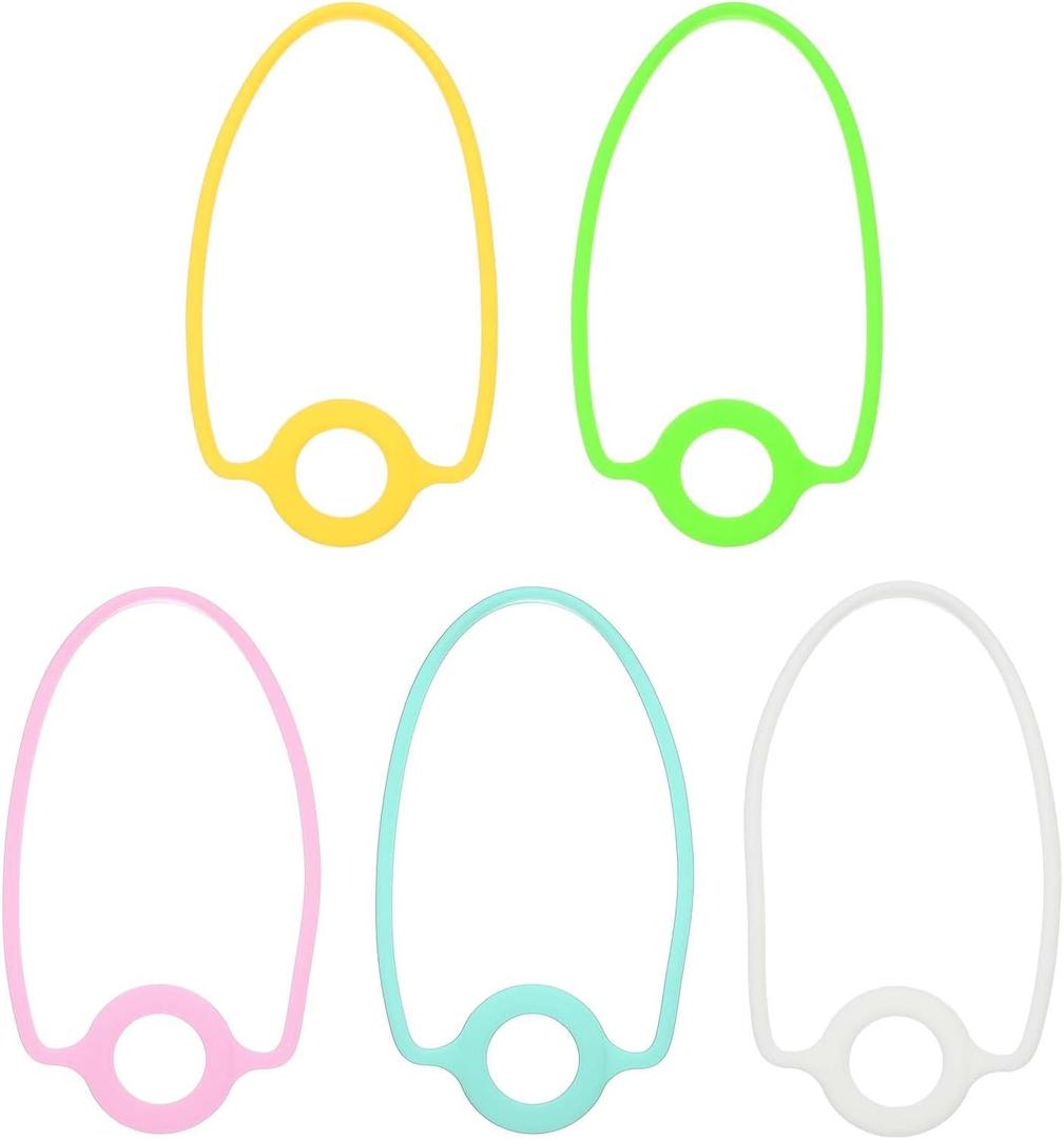 PATIKIL Silicone Water Bottle Lanyard, Reusable Tumbler Strap Water Bottle Handle Holder with Strap for Beverage Carry Traveling Take Out (Pink/Light Blue/Green/White/Yellow)