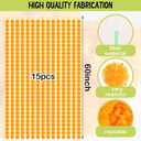 Giegxin 15 Pack Marigold Garland for Decoration 5 ft Long Strands Faux Artificial Marigold Flowers for Dia De Los Muertos Diwali Indian Wedding Party Decorations(Light Orange)