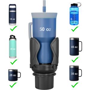 Car Cup Holder Expander, Cup Holder Extender Adapter with Expandable Arm and Adjustable Base, Compatible with Yeti Ramblers, Hydro Flasks, Stanley, Owala Most Coffee Mugs Bottles & Cups