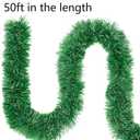 50ft Christmas Garland,Greenery Artificial Pine Twisted Hanging Garland Holiday Decor for Stairs Mantle Fireplace Home Party Holiday Christmas Decoration Indoor Outdoor Decor