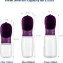 WePet Portable Dog Water Bottle, 25 OZ, Leak Proof Puppy Water Dispenser with Drinking Feeder for Pets Outdoor Walking, Hiking, Travel, Food Grade Plastic (#05 Violet)