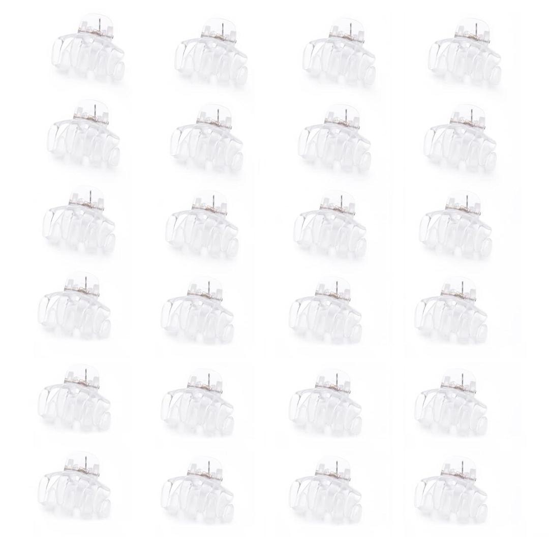 Cobahom 24 Pack Small Hair Claw Clips 1.2 Inch Plastic Hair Clips for Thin Hair No-Slip Mini Hair Clips Hair Styling Accessories for Women and Girls (White)