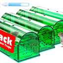 4 Pcs Humane Mouse Traps Indoor for Home, Live Mouse Trap, Reusable Mice Trap Catcher for House & Outdoors (01-Green(4Pack))