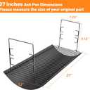 27 Ash Pan for Chargriller 1224, 1324, 2121, 2222, 2727, 2828, 2929, Charbroil 17302056 Charcoal Grills Charcoal Tray Replacement for with 2Pcs Fire Grate Hanger