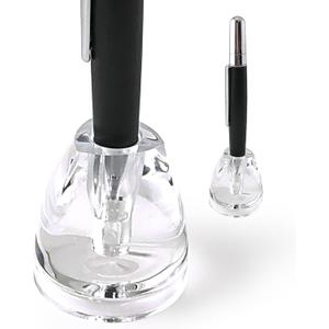 Clear Acrylic Pen Holder Vertical Single Pen Stand, Transparent Desk Organizer for Pens, Pencils & Stationery, Slip-Resistant Office Accessory, Clear, 1 Pack