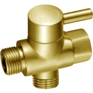 Brass Shower Arm Diverter Valve for Hand Held Showerhead and Fixed Spray Head,G 1/2 3-Way Bathroom Universal Shower System Replacement Part (Brushed Gold)