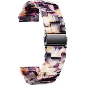 BINLUN Resin Watch Bands Replacement Watch Straps for Men Women 14 Colors Watchbands Lightweight 12/14/16/18/20/22mm Wrist Bands Fashion Skin-Friendly Smart Watch Bracelets (Mixed Purple)