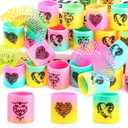 CLEVERZONE 36 Packs Spring Rainbow Magic Fidget Stress Coil Mini Springs Bulk Toys Valentine's Day Wedding Party Favor Goodie Bag Stuffers For Kids Boys Girls (Love)
