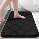 Bath Mat Rug, 23x16, Ultra Soft Non Slip and Absorbent Bathroom Rug, Machine Wash Dry, Comfortable, Thick Bath Rug Carpet for Bathroom Floor, Tub and Shower, Black