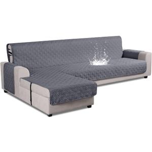 VANSOFY Upgraded Sectional Couch Covers 100% Waterproof L Shaped Sofa Slipcover Reversible Chaise Lounge Cover for Sectional Sofa Furniture Protector Cover for Pets Dog Cat(X-Large, Dark Gray)