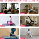 CoolMate Pilates Socks with Grips for Women, Yoga Socks, Crew Non Slip Women for Barre, Pilates Gifts (6-10, A-01. 4 Pairs Open Top Pink/White/Light Purple/Black)