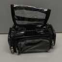 Makeup Brush Bag, Clear Makeup Brush Holder Professional Makeup Artist Travel Case Waterproof Cosmetic Organizer Bag, Full Open Easy to Access, with Adjustable Shoulder Strap and Dividers