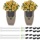 2 Pack Adjustable Planter Inserts for Pots, 10-17 Inch Plant Risers for Inside Pots, Pot Fillers for Indoor Outdoor Square Round Tall Tapered Planters