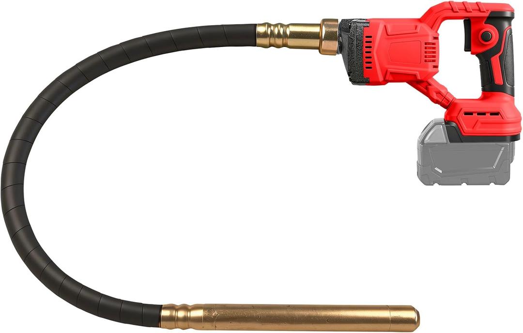 Handheld Concrete Vibrating Tool for Milwaukee M18 18V Battery, 600W Cordless Electric Concrete Vibrator with 3.8ft Shaft Rod, 6000RPM Brushless Portable Vibrarator Remove Air Bubble (No Battery)
