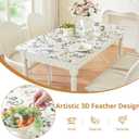 LovePads Floral Table Cover Protector 42 x 60 Inch, 1.5mm Thick Plastic Mat
