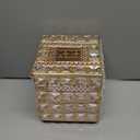 Sumnacon Crystal Square Tissue Box Cover - Sparkling Cube Glass Tissue Box Holder, Decorative Facial Tissue Holder for Bedroom Bathroom Dresser Night Stand Table Office Home Decor, Gold