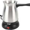 Sanpyl Electric Turkish Coffee Maker, Stainless Steel Turkey Coffee Pot Arabic Greek Coffee, 600ml 600W Coffee Tea Milk Heating Kettle, Removable Anti Scald Handle, 5-6 Cups