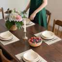 Beige Placemats Set of 8 - Heat-Resistant, Non-Slip Table Mats, Washable Woven Vinyl for Indoor & Outdoor Dining