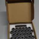 JiiinMiiin 32pcs M14x2.0 Lug Nuts Chrome with 7 Spline Tuner, 14x2 Locking Lugnut 2 inch Length with 1 Socket Key, 60 Degree Conical/Cone Bulge Seat Closed End.