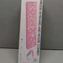 Wireless Keyboard and Mouse Combo, Retro Typewriter Keyboard with Round Keycaps, 2.4GHz USB Cute Wireless Keyboard Mouse for Computer, Desktop, Laptop (Milk Tea Colorful)