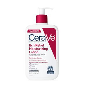 CeraVe Anti Itch Moisturizing Lotion with Pramoxine Hydrochloride, Relieves Itch with Minor Skin Irritations, Sunburn Relief, Bug Bites, 16 Ounces (16 Fl Oz (Pack of 1))