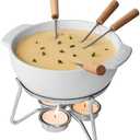 Boska Cheese Fondue Party Set - Fondue Pot Set Microwave Safe Ceramic Hot Pot Chocolate Fountain Snack - Wedding Registry Items Small Kitchen Appliances for up to 4 Persons