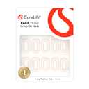 Curvlife Press on Nails Acrylic Fake Nails with French Gradient Pink Design Full Cover False Nails for Women Reusable Nail Kit with Nail Glue Adhesive Tabs