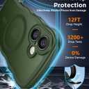SPIDERCASE Magnetic for iPhone 16 Case, [Curly Wave Edge] with [2 Tempered Glass Screen Protector] [Full Camera Protection] Anti-Fingerprint Anti-Scratch Case for iPhone 16 6.1”, Green