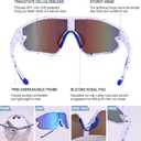 Kids Baseball Sunglasses - Youth Baseball Sunglasses for Boys Girls - Sports Softball Shades Age 6-14 (A2 White / Blue Mirror + Blue / Green Mirror)