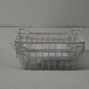 Freezer Organizer Bins, 4 Pack Chest Freezer Organizer Stackable for 5-7 Cu.FT Deep Freezer Sort Frozen Meats and Food, Freezer Storage Baskets with Handles Easy Reach from Bottom, White