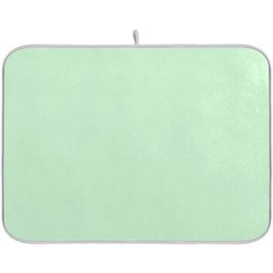 Mint Green Dish Drying Mat for Kitchen Counter Green Drying Mats Ultra Absorbent Reversible Microfiber Kitchen Countertop Protector Dishes Pad Medium 16x18 inch
