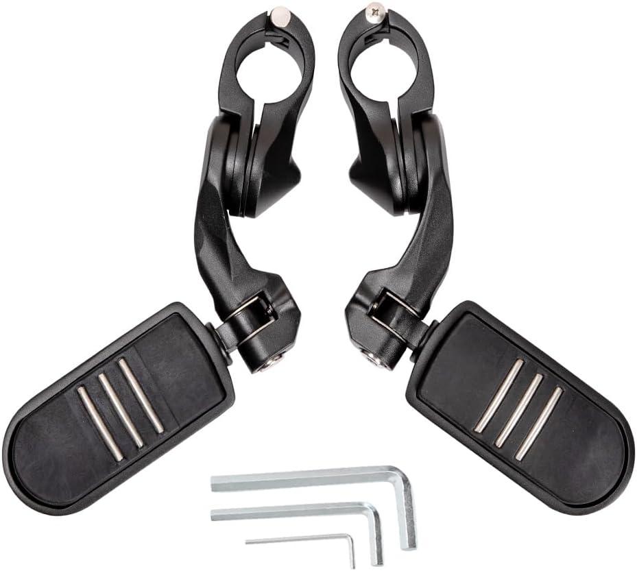 HY-SPEED Motorcycle Highway Pegs Crash Bar with 1.25" Engine Guard Adjustable Foot Peg Compatible with Softail Sportster Electra Road Glide Road King Street Glide Black