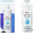 LG LT1000P - 6 Month / 200 Gallon Capacity Replacement Refrigerator Water Filter (NSF42, NSF53, and NSF401) ADQ74793501, ADQ75795105, AGF80300704, or AGF80300705 White