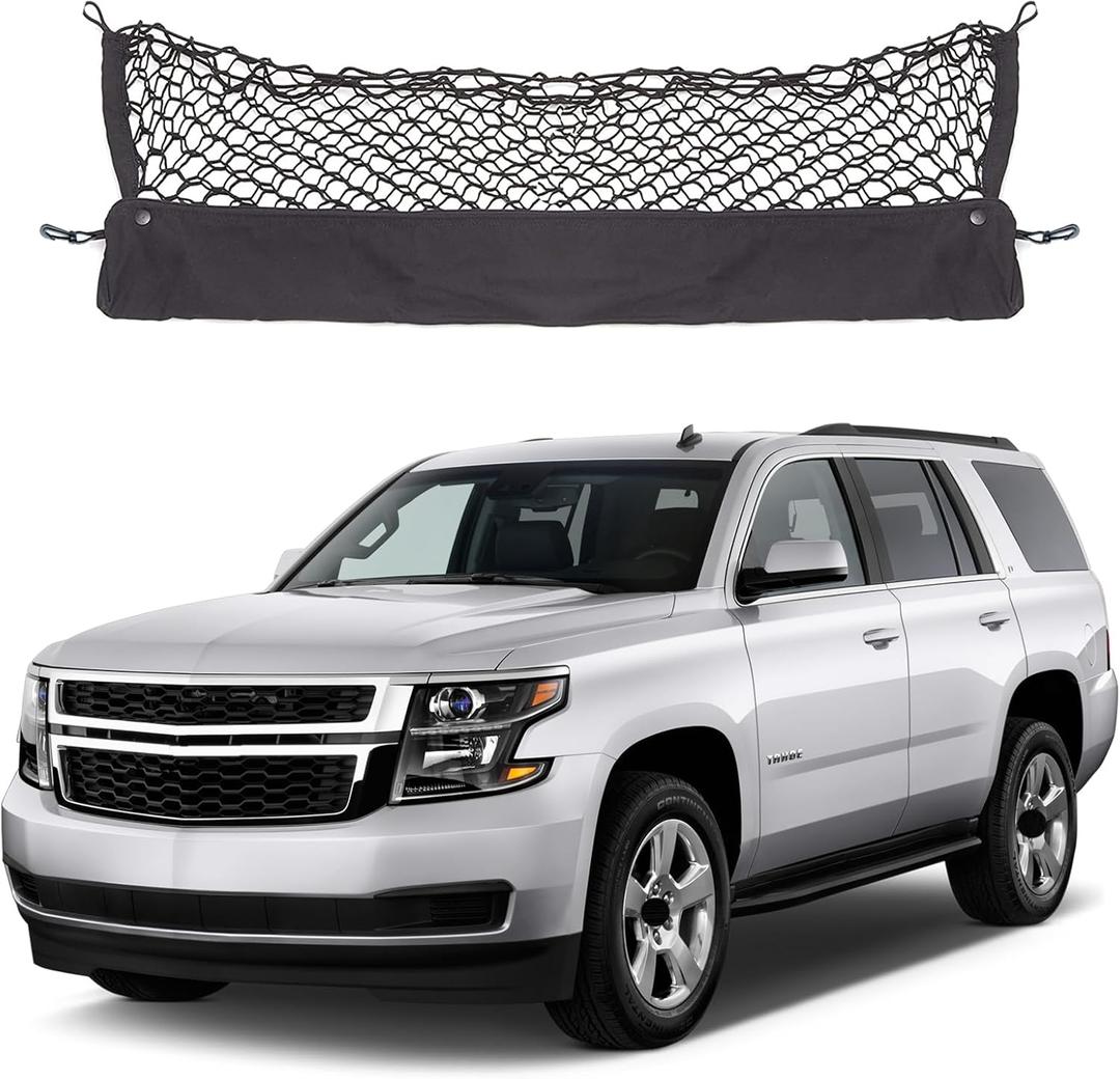 Envelope Style Cargo Net Compatible with Chevrolet Chevy Tahoe, GMC Yukon New 2026 2025 2024 2023 2022 2021 2020 2019 2018 2017 2016 2015 Upgraded SUV Trunk Car Rear Tailgate Netting
