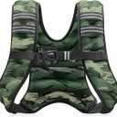 ZELUS Weighted Vest, 6lb/8lb/12lb/16lb/20lb/25lb/30lb Weight Vest with Reflective Stripe for Workout, Strength Training, Running, Fitness, Muscle Building, Weight Loss, Weightlifting (Forest Green Camo)