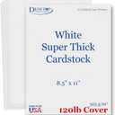 SUPER Thick 120lb Cover Cardstock Paper - Plain Heavy Bright White Stock - 8.5" x 11" - Inkjet/Laser Printer Compatible (100 Sheets)