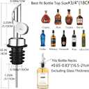 Pafusen 2 Pack Liquor Pour Spout, Auto Flip Olive Oil Dispenser Spout, Pour Spout for Liquor Bottles, Olive Oil Spout, Bottle Pourers for Alcohol Wine Syrup Home Bar Accessories Silver