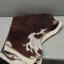 DweIke Faux Cowhide Print Rug for Living Room, 4.6 x 5.2 ft Dark Brown Western Animal Cow Hide Rugs, Non Slip Cool Cow Skin Carpet for Bedroom Dining Room Farmhouse Entrance Home Decor