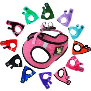 EcoBark Step in Dog Harness - Eco-Friendly Small & Medium Breed Dog Harnesses - Reflective and Adjustable Mini Body Halter Vest - Soft Mesh Toy Breed Harness (Bubblegum Pink, Medium)