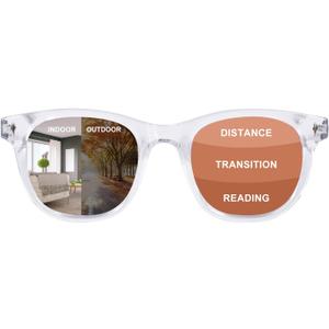 Photochromic Progressive Multifocus Reading Glasses Blue Light Blocking Computer Eyeglasses No Line Multifocal Reader for Women Men (CR +1.5)