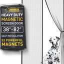 Flux Phenom Screen Door Mesh 38x82 Inch  Easy Install, Strong Magnet Strength, Pet Tested, Hands-Free Entry, Door Screen Magnetic Closure