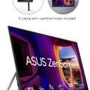 ASUS ZenScreen 22 (21.5 viewable) 1080P Portable Monitor (MB229CF) Full HD, IPS, 100Hz, USB-C PD 60W, Speakers, Carrying Handle, Kickstand, C-clamp Arm, Partition Hook, Subwoofer
