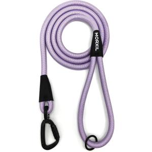 Rope Dog Leash, 6 Foot Heavy Duty Dog Leash with Aviation Aluminum Auto Locking Carabiner, Strong Nylon Pet Lead for Small, Medium, Large Dogs (Purple, 6FT)