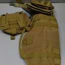 Tactical Dog Harness, Dog Training Vest Harness with Mesh Padding and Two Handles, 1000D Nylon Molle Vest Military Working Dog Molle Vest with Detachable Pouches for Medium Large Dogs (Brown)