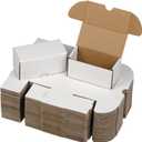 4.6x2.2x2.2 Inches Shipping Boxes Set of 50, White Corrugated Cardboard Box Literature Mailer for Packing Small Business (usable size: 4.2"x 2.1"x 2.1")